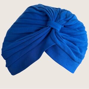 Royal Blue Turban Hat Cotton Stretch Head Wrap